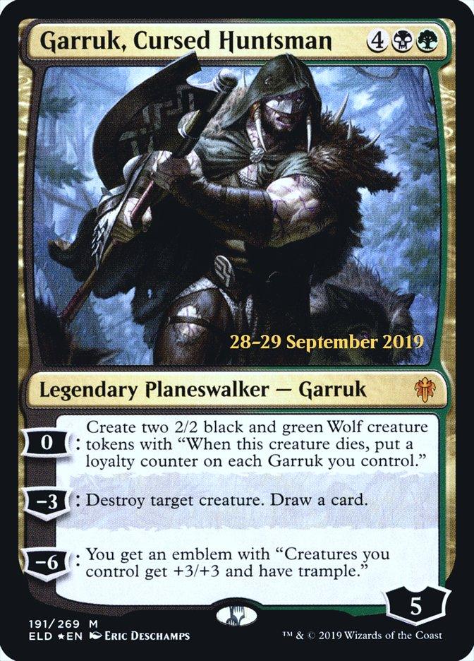 Garruk, Cursed Huntsman [Throne of Eldraine Prerelease Promos] - Trinity Hobby