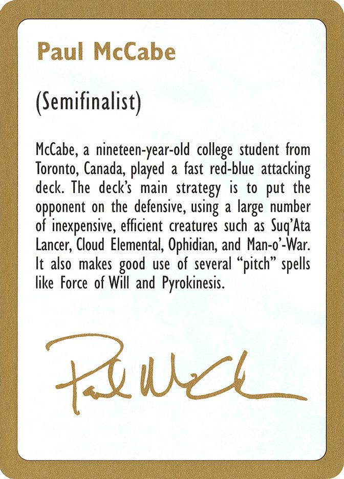 Paul McCabe Bio [World Championship Decks 1997] - Trinity Hobby