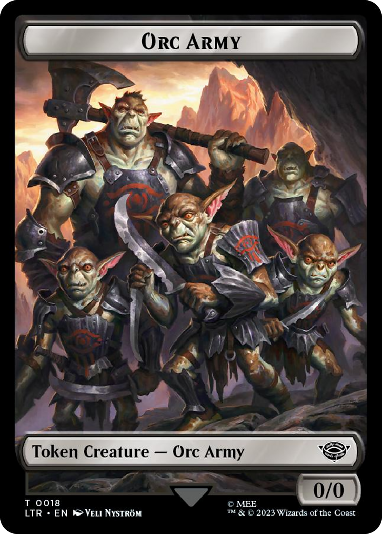 Orc Army (0018) // Food (0023) Double-Sided Token (Surge Foil) [The Lord of the Rings: Tales of Middle-Earth Tokens] - Trinity Hobby