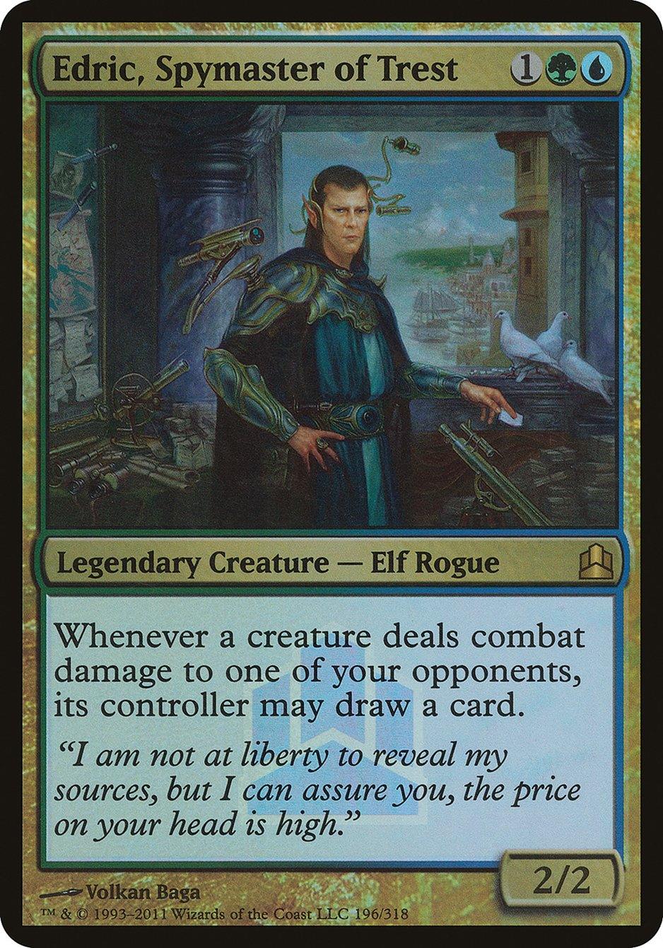 Edric, Spymaster of Trest (Launch) (Oversized) [Commander 2011 Oversized] - Trinity Hobby