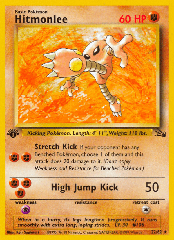 Hitmonlee (22/62) [Fossil 1st Edition] - Trinity Hobby