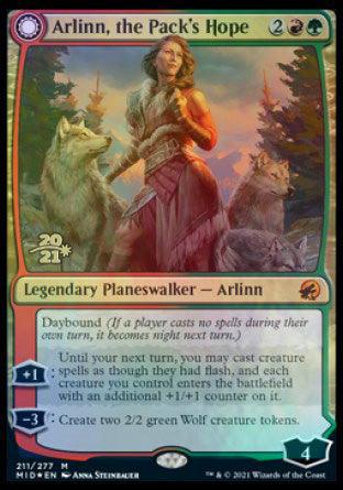 Arlinn, the Pack's Hope // Arlinn, the Moon's Fury [Innistrad: Midnight Hunt Prerelease Promos] - Trinity Hobby