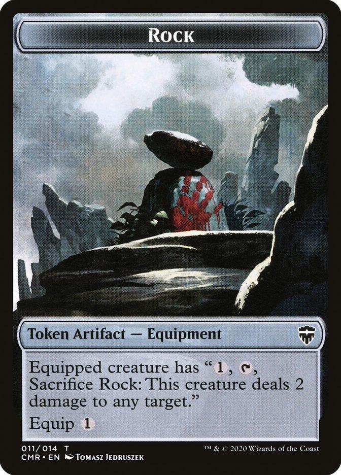 Rock // Salamander Warrior Double-Sided Token [Commander Legends Tokens] - Trinity Hobby