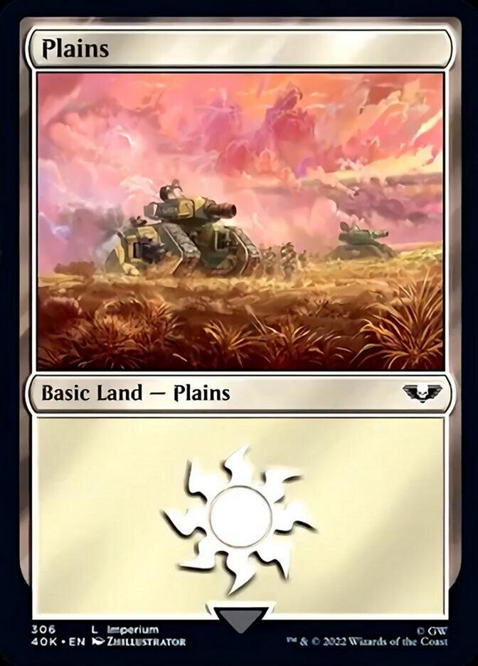 Plains (306) (Surge Foil) [Warhammer 40,000] - Trinity Hobby