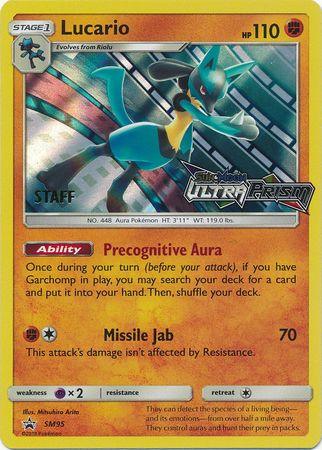 Lucario (SM95) (Staff Prerelease Promo) [Sun & Moon: Black Star Promos] - Trinity Hobby