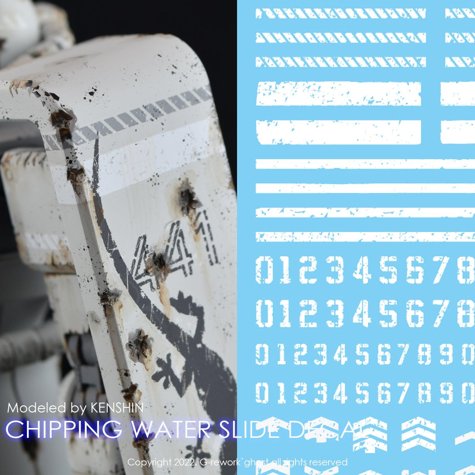 G-Rework CHIPPING DECAL CUSTOM 01 WHITE Water Decal - Trinity Hobby