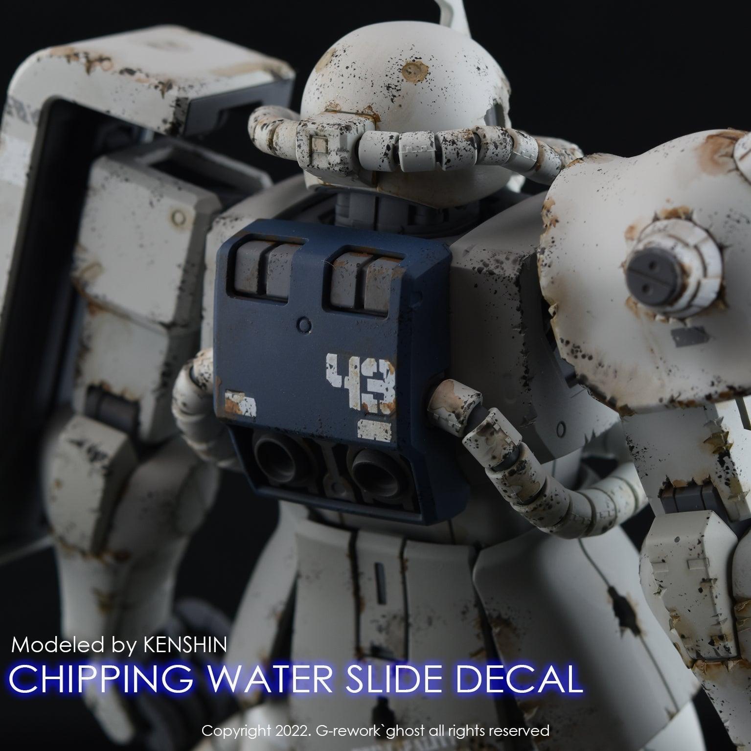 G-Rework CHIPPING DECAL ZEON 01 WHITE Water Decal - Trinity Hobby
