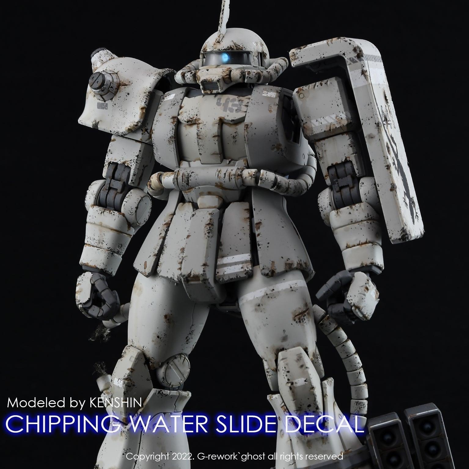 G-Rework CHIPPING DECAL ZEON 01 GRAY Water Decal - Trinity Hobby