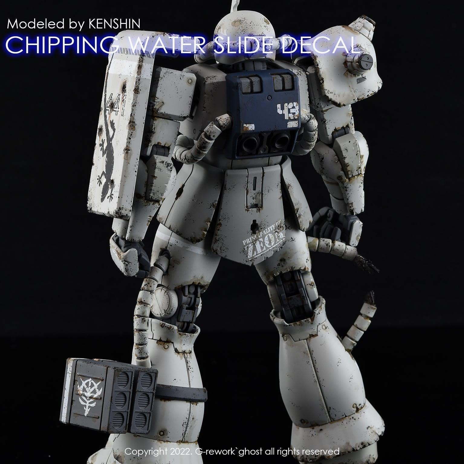 G-Rework CHIPPING DECAL CUSTOM 01 WHITE Water Decal - Trinity Hobby