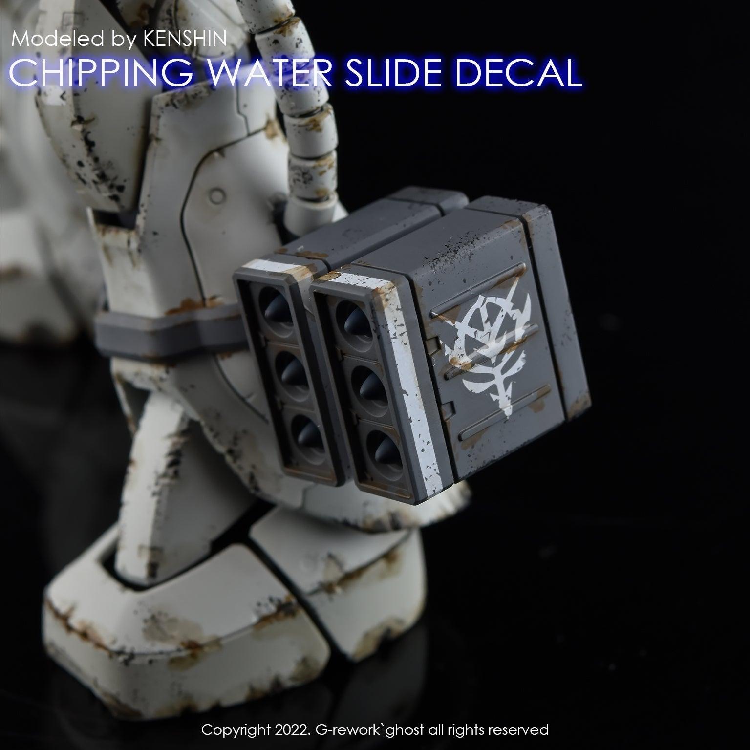 G-Rework CHIPPING DECAL ZEON 01 WHITE Water Decal - Trinity Hobby