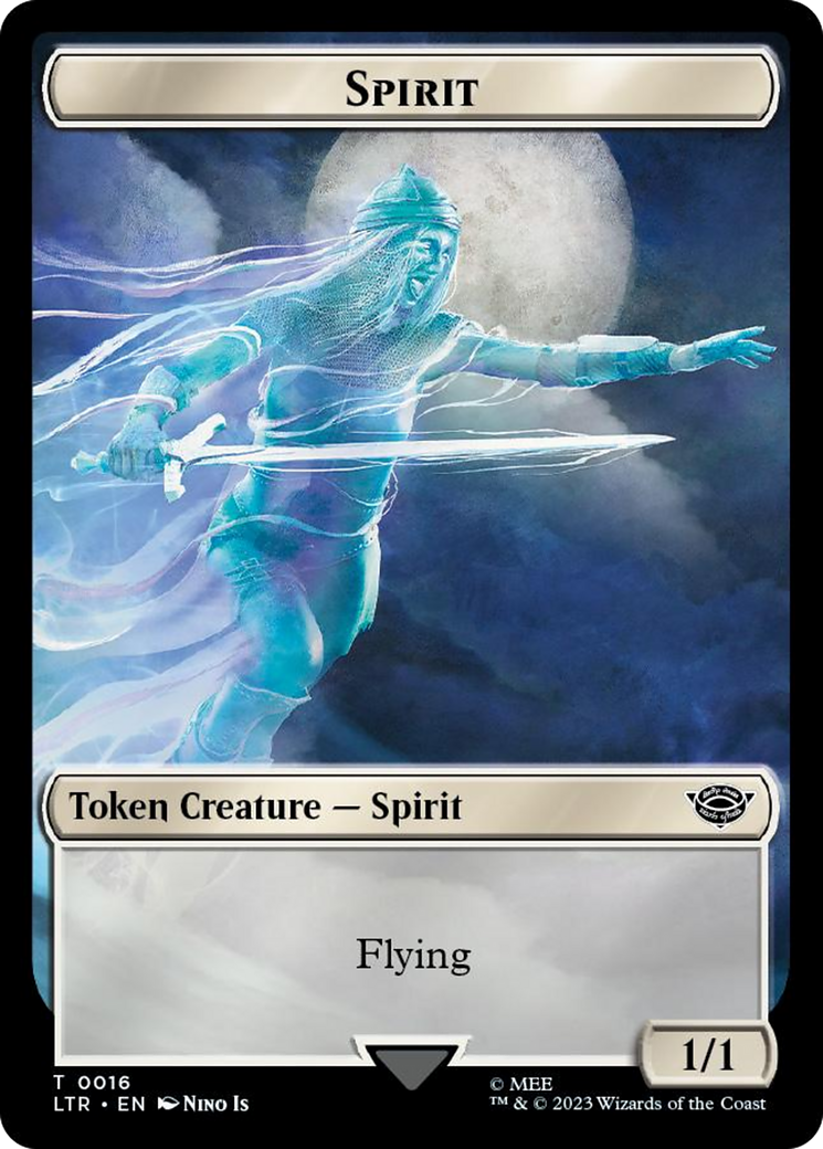 Spirit // Food (0023) Double-Sided Token (Surge Foil) [The Lord of the Rings: Tales of Middle-Earth Tokens] - Trinity Hobby