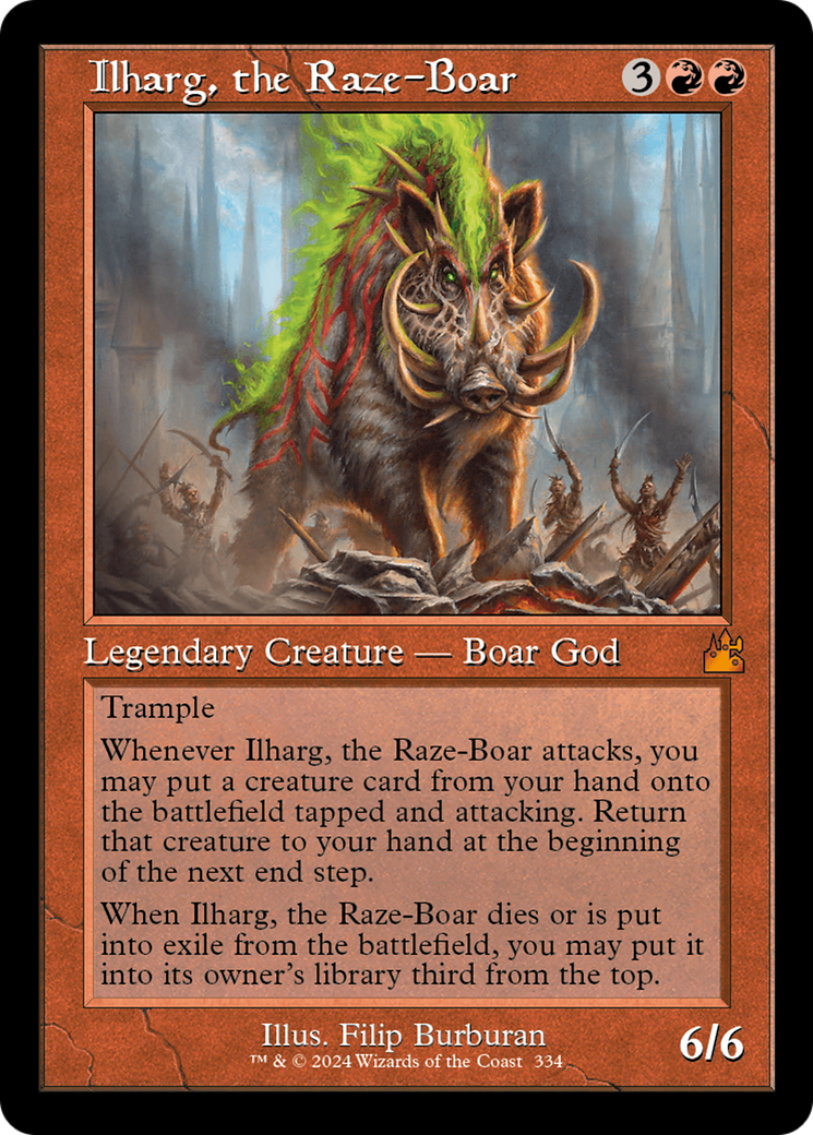 Ilharg, the Raze-Boar (Retro Frame) [Ravnica Remastered] - Trinity Hobby