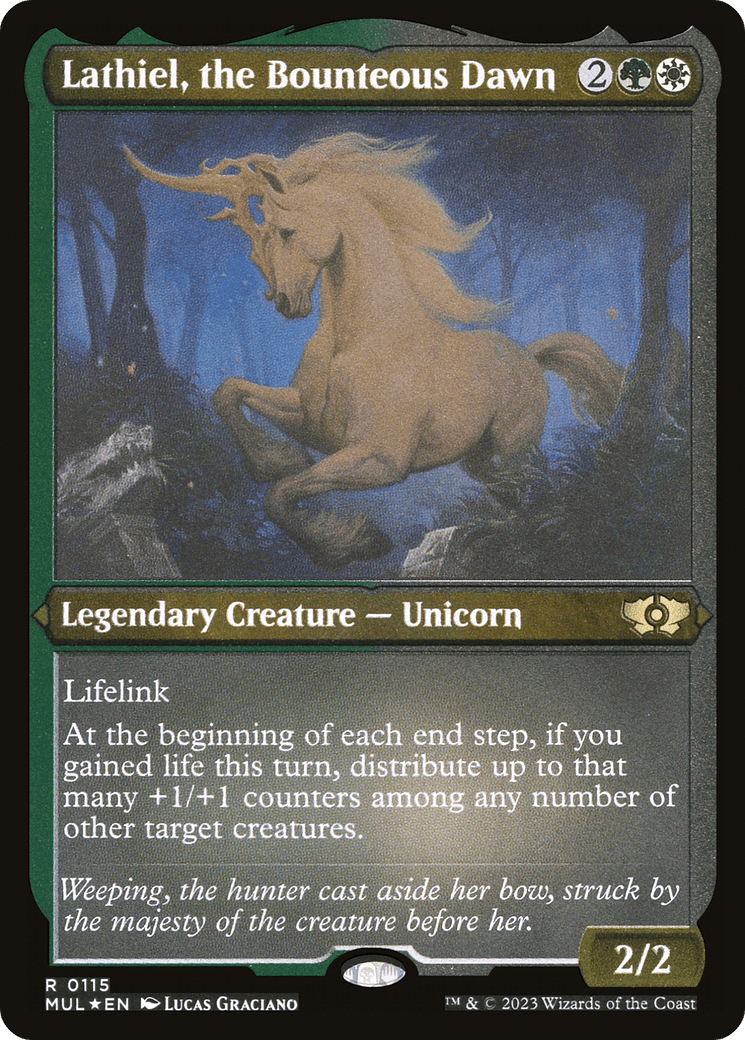 Lathiel, the Bounteous Dawn (Foil Etched) [Multiverse Legends] - Trinity Hobby