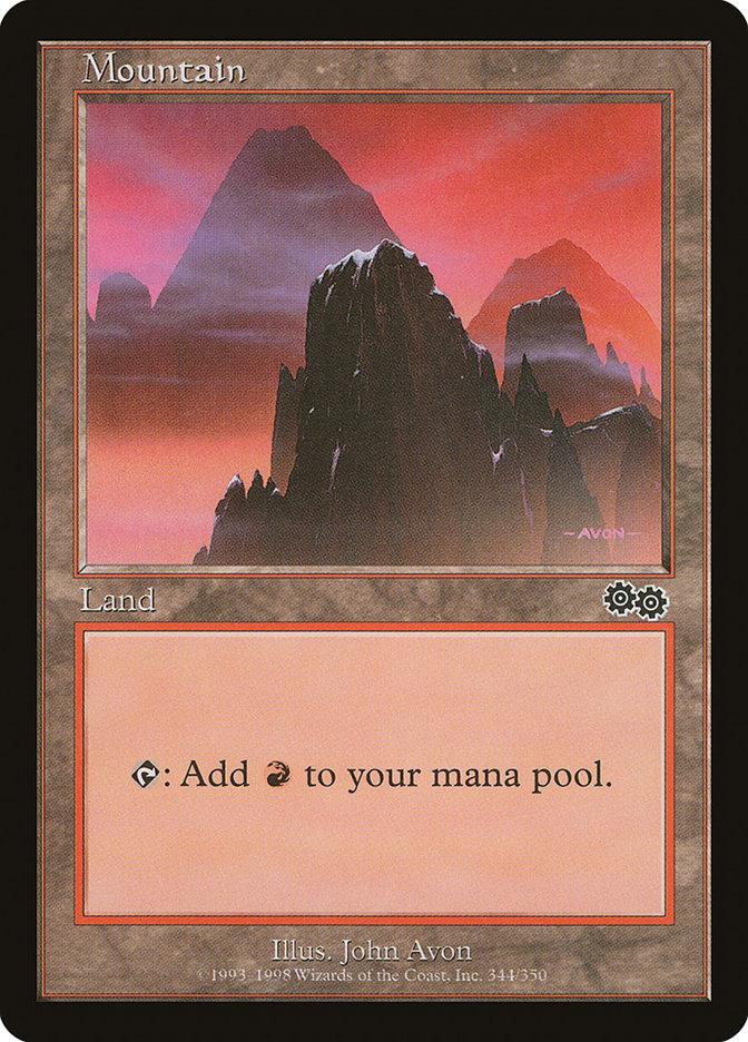 Mountain (344) [Urza's Saga] - Trinity Hobby