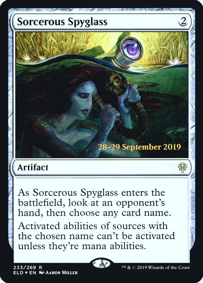 Sorcerous Spyglass [Throne of Eldraine Prerelease Promos] - Trinity Hobby