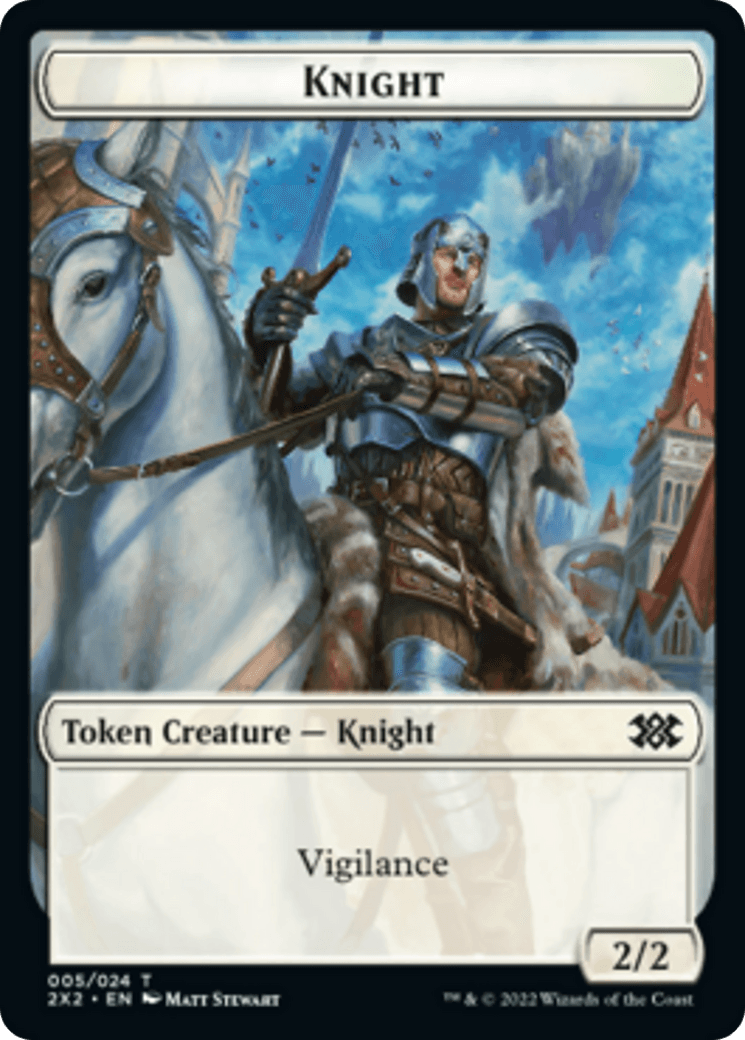 Elemental // Knight Double-Sided Token [Double Masters 2022 Tokens] - Trinity Hobby