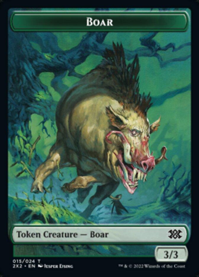 Boar // Monk Double-Sided Token [Double Masters 2022 Tokens] - Trinity Hobby