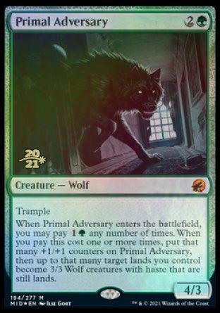 Primal Adversary [Innistrad: Midnight Hunt Prerelease Promos] - Trinity Hobby