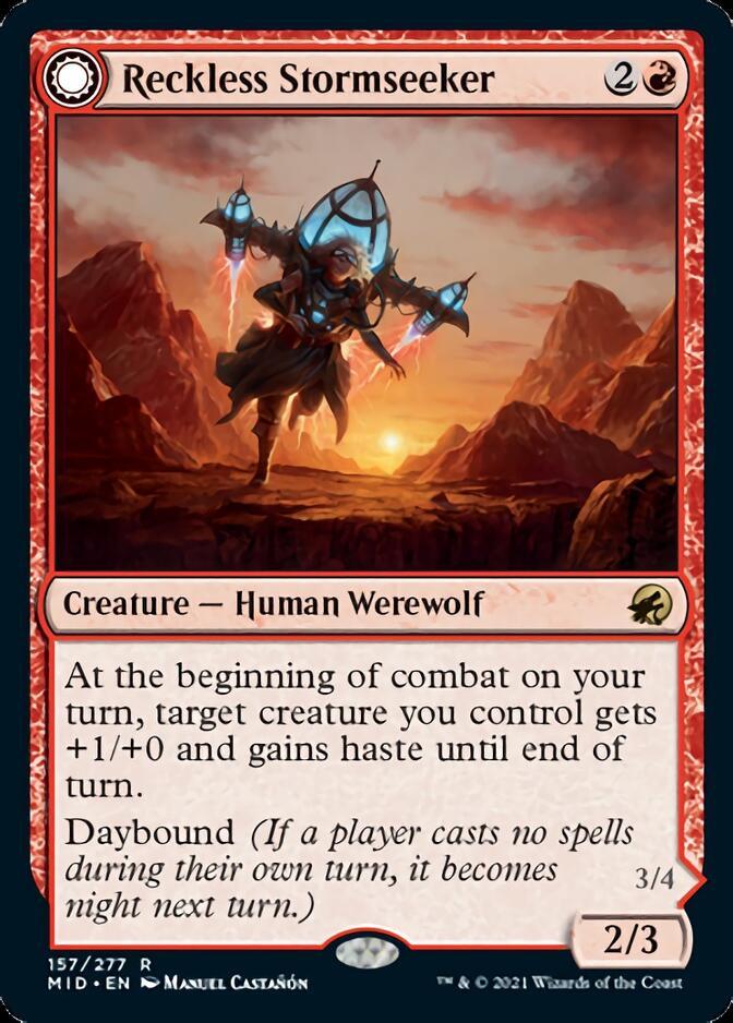 Reckless Stormseeker // Storm-Charged Slasher [Innistrad: Midnight Hunt] - Trinity Hobby