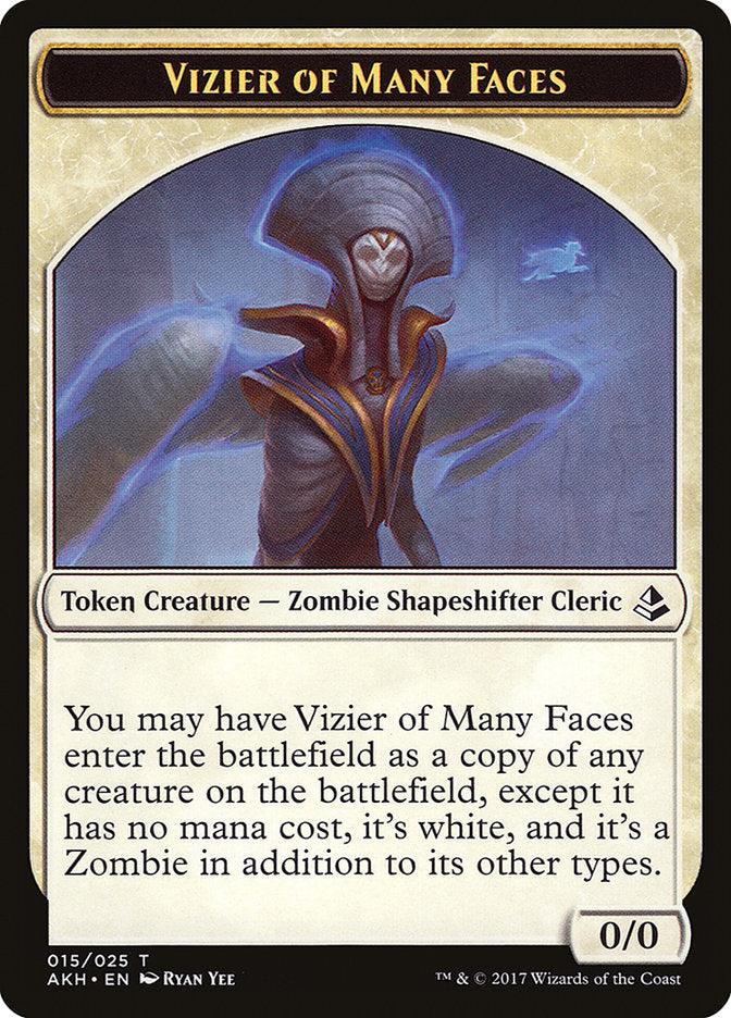 Vizier of Many Faces // Zombie Double-Sided Token [Amonkhet Tokens] - Trinity Hobby