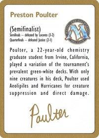 1996 Preston Poulter Biography Card [World Championship Decks] - Trinity Hobby