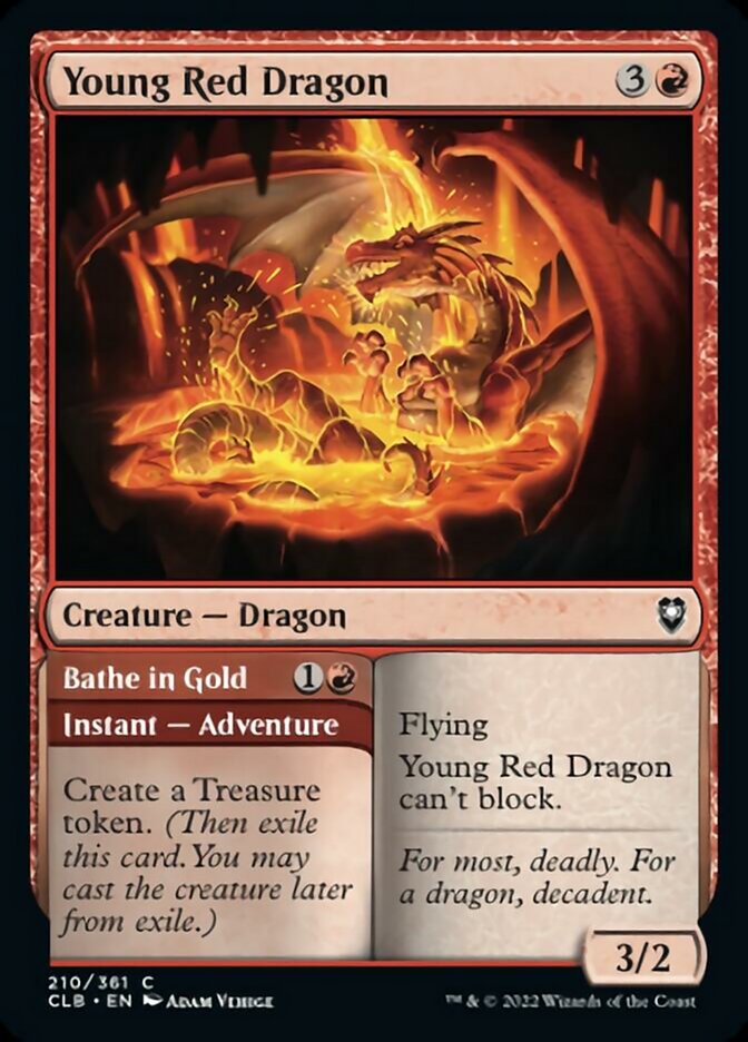 Young Red Dragon // Bathe in Gold [Commander Legends: Battle for Baldur's Gate] - Trinity Hobby