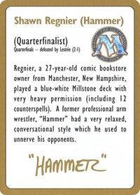 1996 Shawn "Hammer" Regnier Biography Card [World Championship Decks] - Trinity Hobby