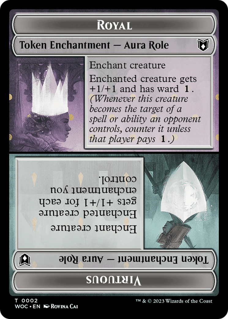 Copy // Royal Role / Virtuous Role Double-Sided Token [Wilds of Eldraine Commander Tokens] - Trinity Hobby