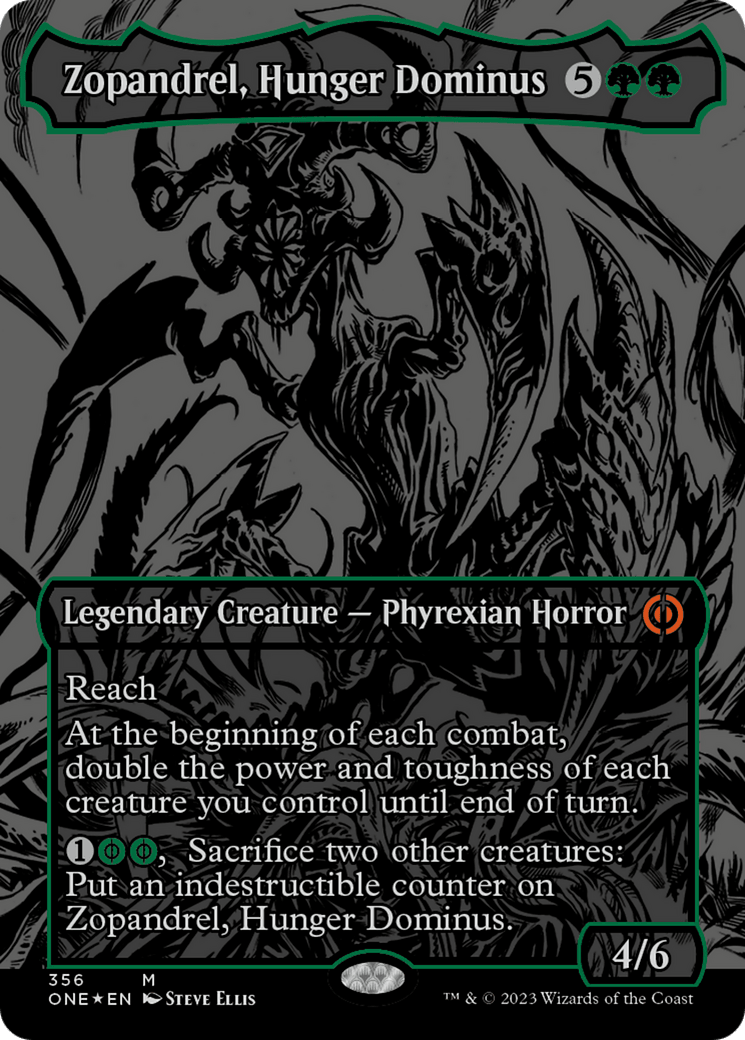 Zopandrel, Hunger Dominus (Oil Slick Raised Foil) [Phyrexia: All Will Be One] - Trinity Hobby