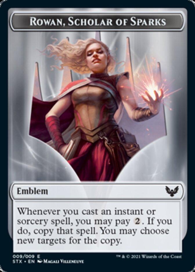 Rowan, Scholar of Sparks Emblem [Strixhaven: School of Mages Tokens] - Trinity Hobby