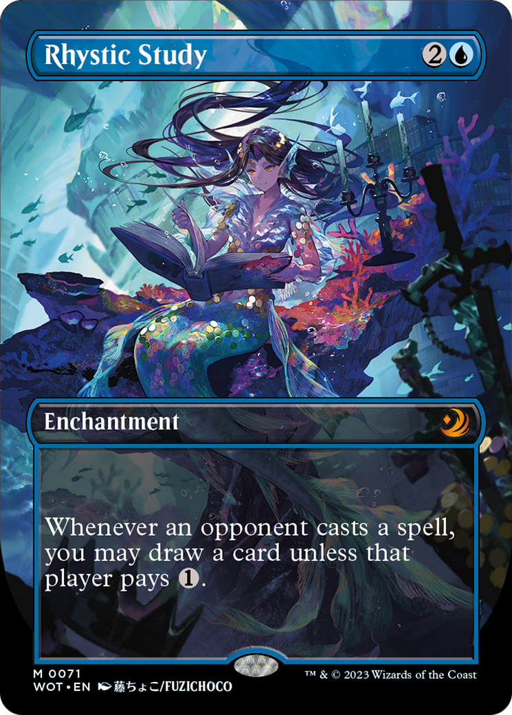 Rhystic Study (Anime Borderless) [Wilds of Eldraine: Enchanting Tales] - Trinity Hobby