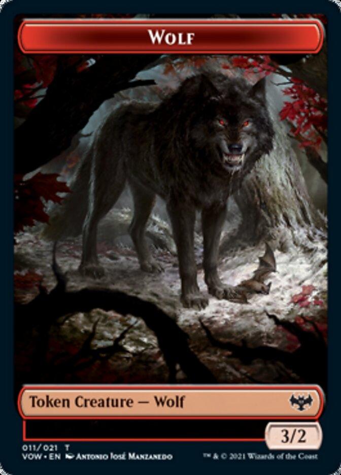 Wolf (011) // Wolf (014) Double-Sided Token [Innistrad: Crimson Vow Tokens] - Trinity Hobby