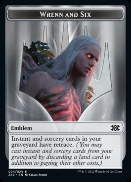 Wrenn and Six Emblem // Monk Double-Sided Token [Double Masters 2022 Tokens] - Trinity Hobby