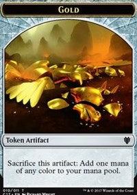 Gold // Cat Dragon Double-Sided Token [Commander 2017 Tokens] - Trinity Hobby