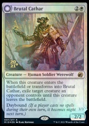 Brutal Cathar // Moonrage Brute [Innistrad: Midnight Hunt Prerelease Promos] - Trinity Hobby