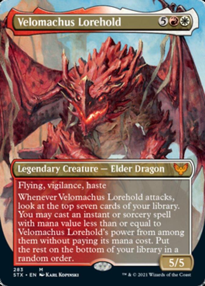 Velomachus Lorehold (Borderless Alternate Art) [Strixhaven: School of Mages] - Trinity Hobby