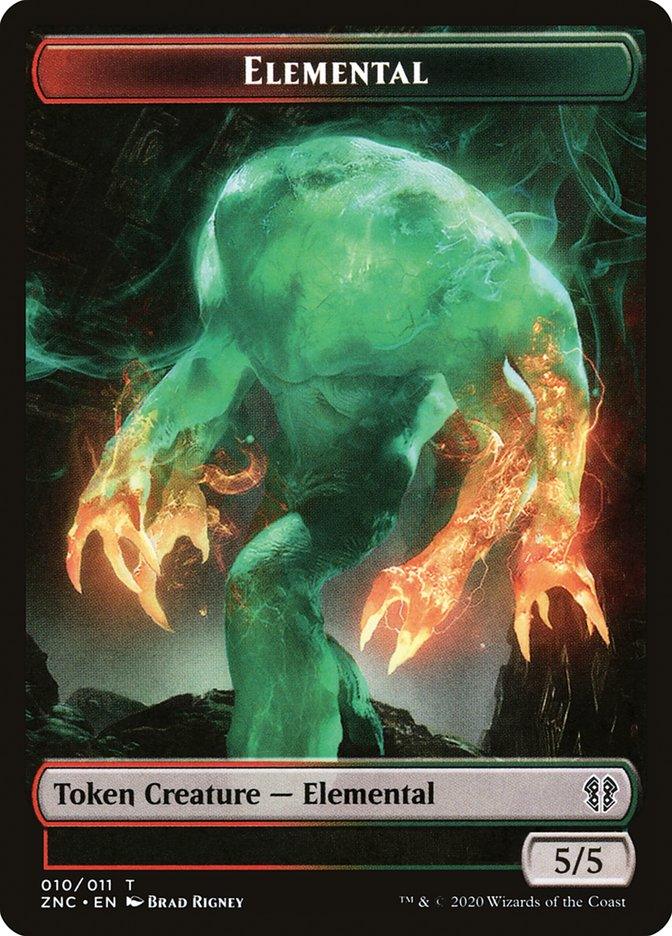 Elemental (008) // Elemental (010) Double-Sided Token [Zendikar Rising Commander Tokens] - Trinity Hobby