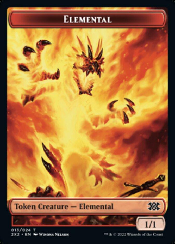 Elemental // Knight Double-Sided Token [Double Masters 2022 Tokens] - Trinity Hobby