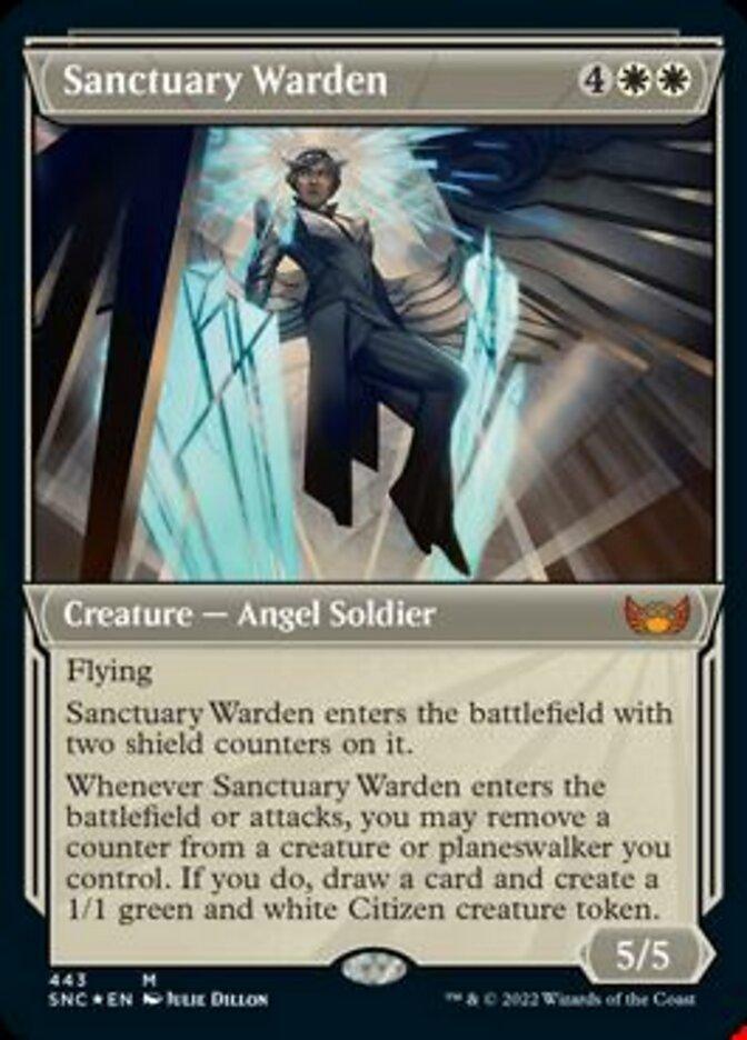 Sanctuary Warden (Showcase Art Deco Foil Etched) [Streets of New Capenna] - Trinity Hobby