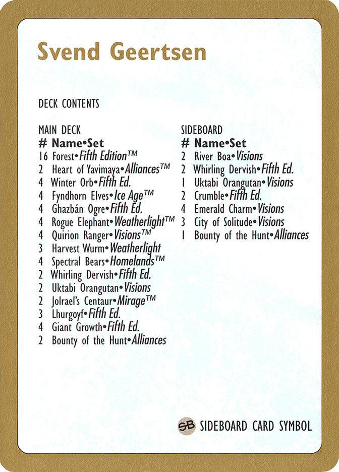 Svend Geertsen Decklist [World Championship Decks 1997] - Trinity Hobby