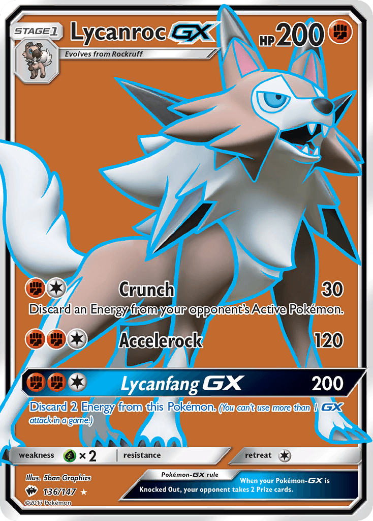 Lycanroc GX (136/147) [Sun & Moon: Burning Shadows] - Trinity Hobby