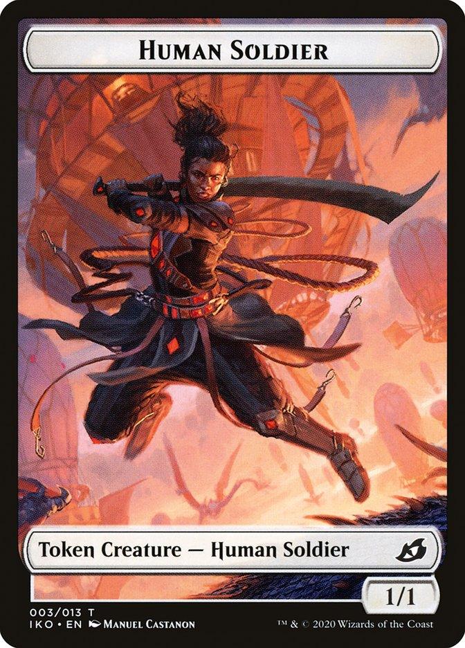 Dinosaur Beast // Human Soldier (003) Double-Sided Token [Ikoria: Lair of Behemoths Tokens] - Trinity Hobby