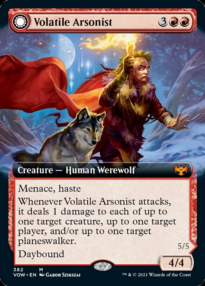 Volatile Arsonist // Dire-Strain Anarchist (Extended Art) [Innistrad: Crimson Vow] - Trinity Hobby