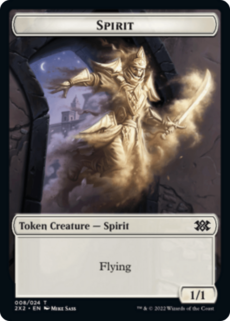 Zombie // Spirit (008) Double-Sided Token [Double Masters 2022 Tokens] - Trinity Hobby