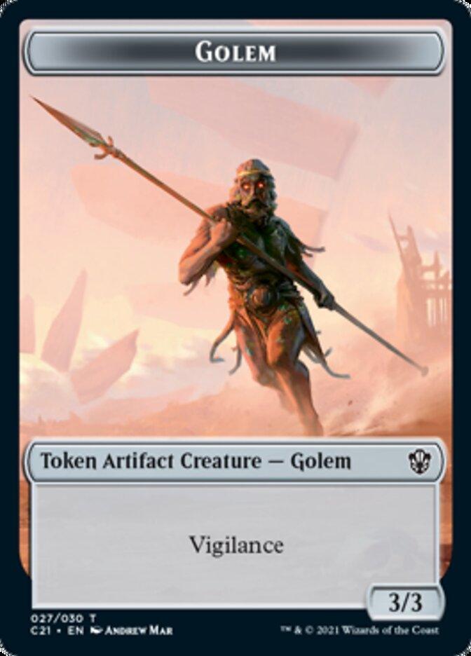 Golem (027) // Thopter Double-Sided Token [Commander 2021 Tokens] - Trinity Hobby