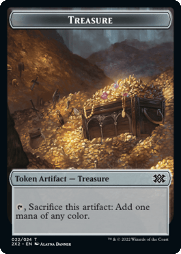 Faerie Rogue // Treasure Double-Sided Token [Double Masters 2022 Tokens] - Trinity Hobby
