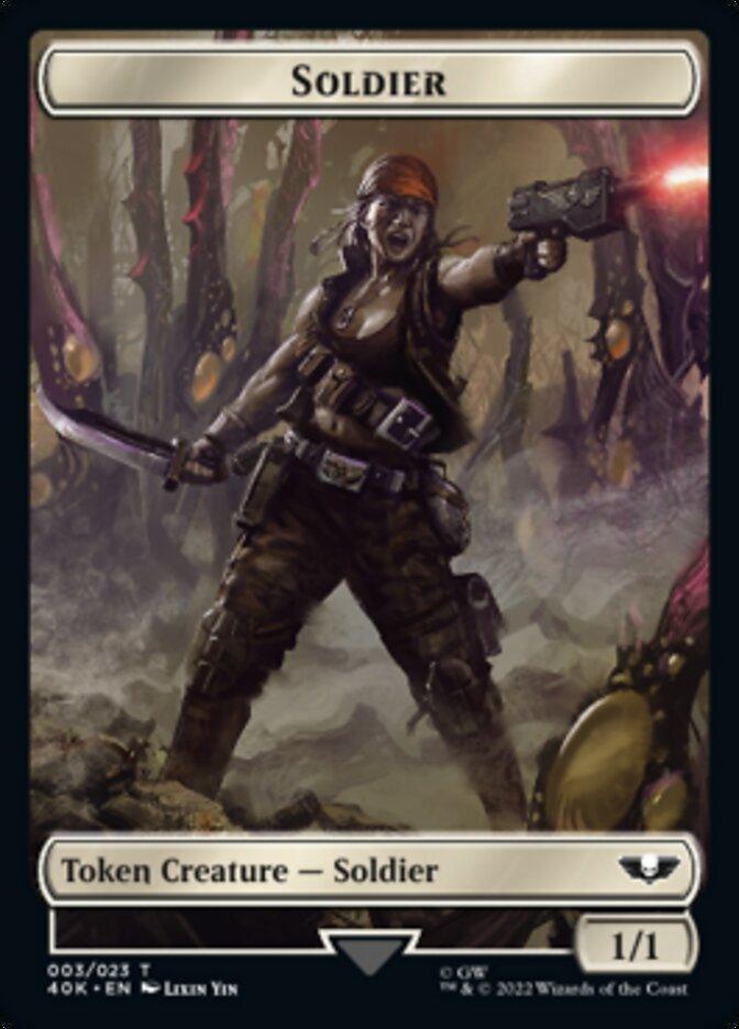 Soldier (003) // Sicarian Infiltrator Double-Sided Token (Surge Foil) [Warhammer 40,000 Tokens] - Trinity Hobby