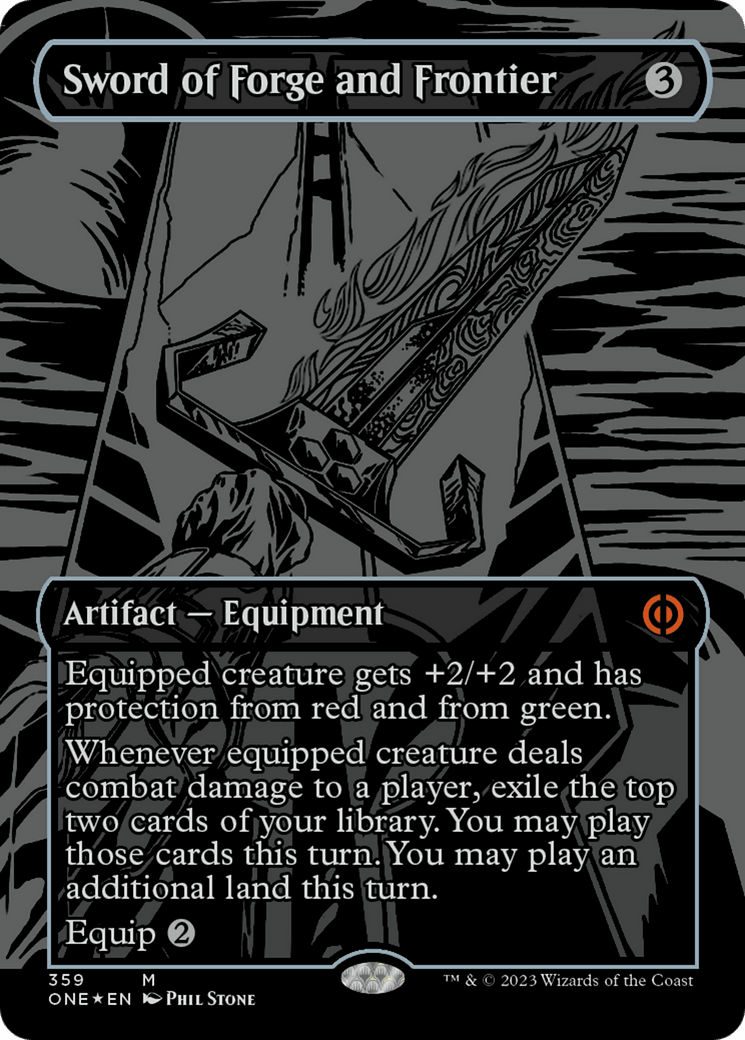 Sword of Forge and Frontier (Oil Slick Raised Foil) [Phyrexia: All Will Be One] - Trinity Hobby