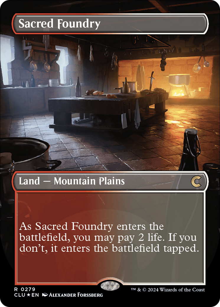 Sacred Foundry (Borderless) [Ravnica: Clue Edition] - Trinity Hobby