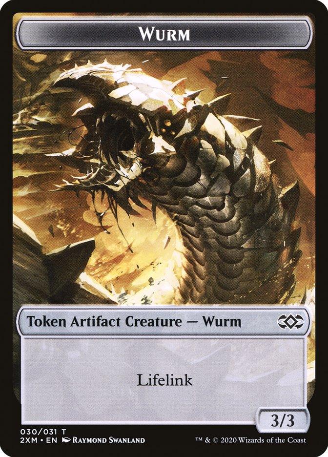 Clue // Wurm (030) Double-Sided Token [Double Masters Tokens] - Trinity Hobby